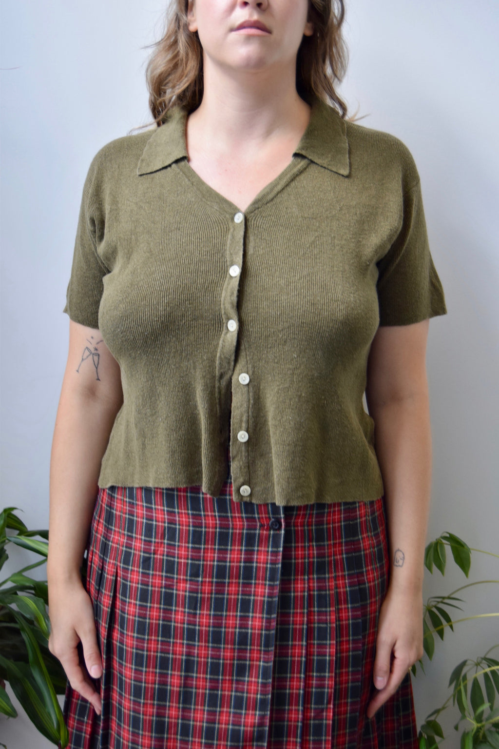 Olive Knit Top
