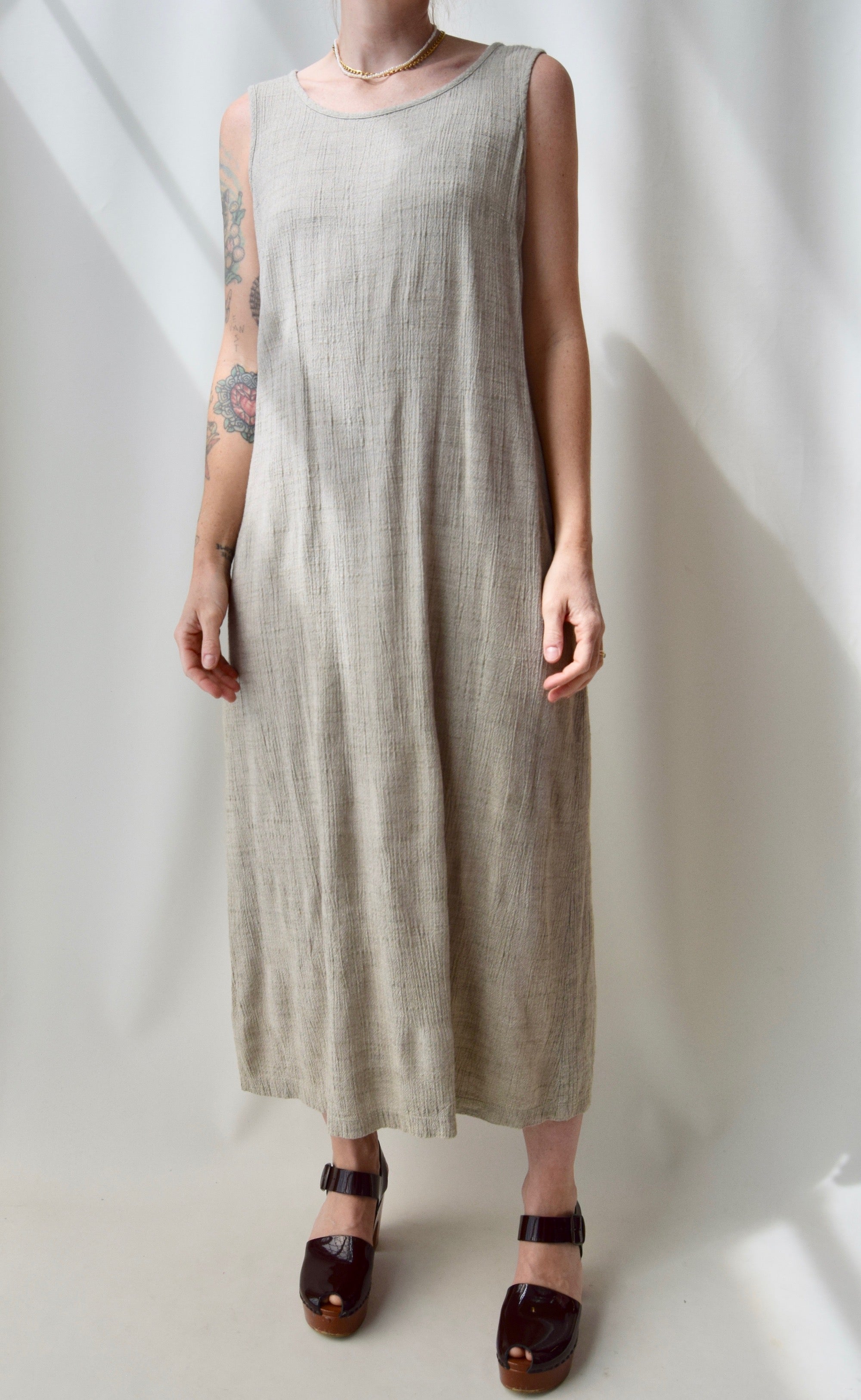 Oat Gauze Cotton Blend Market Dress