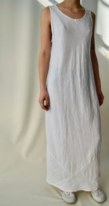 Cut Loose White Linen Maxi Tank Dress