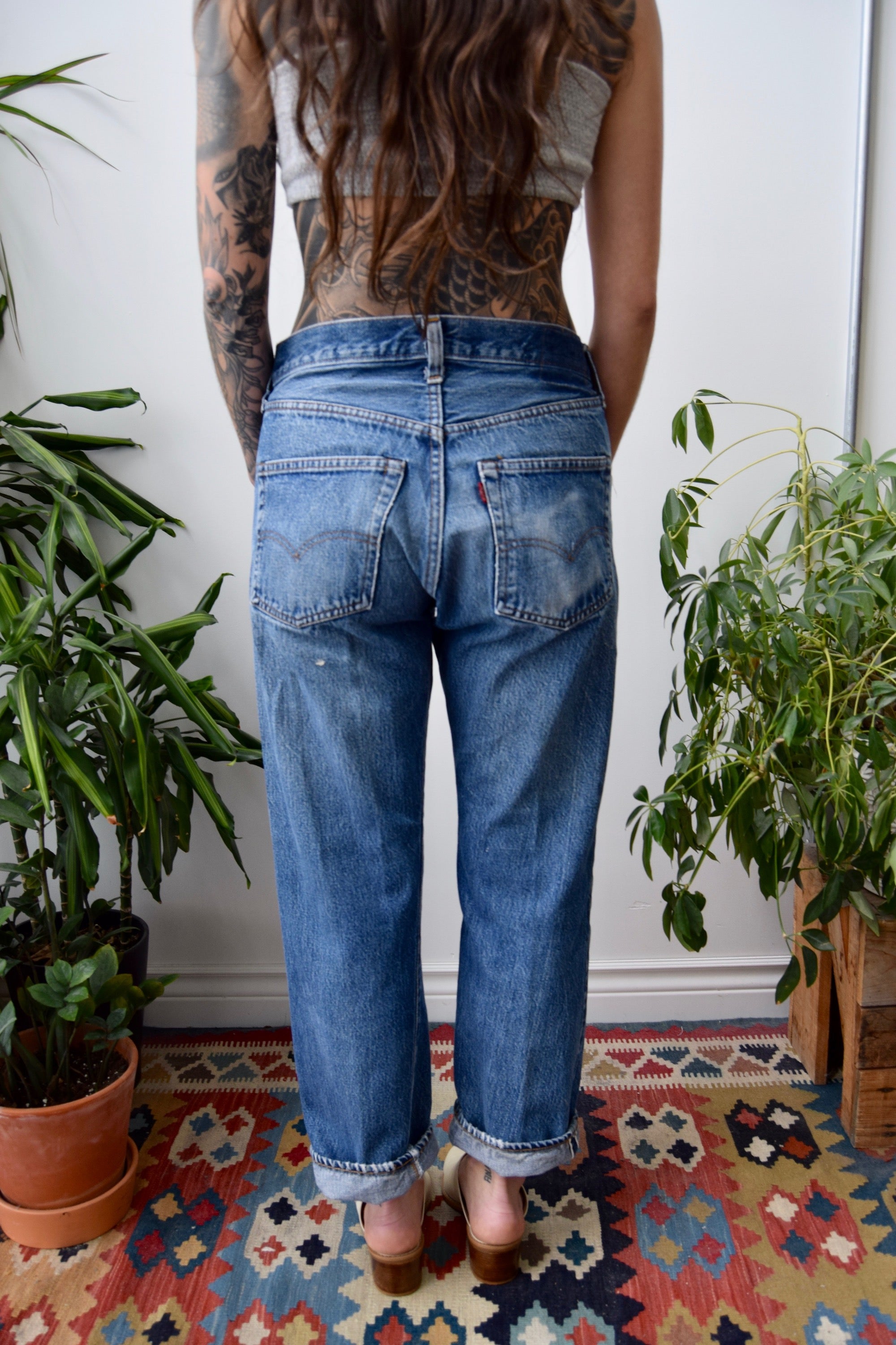 Vintage Selvedge Levis Paint Jeans