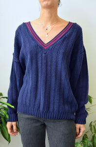 Navy Collegiate Cotton Sweater