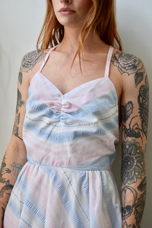 Pastel Seersucker Summer Dress