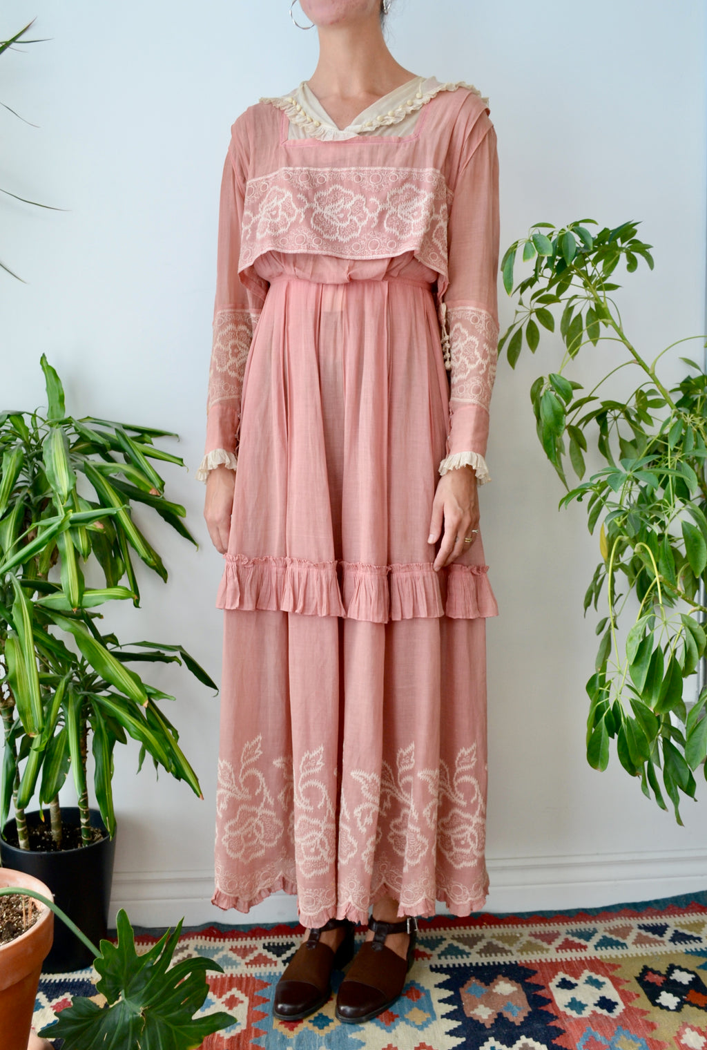 Dusty Rose Edwardian Muslin Day Dress