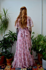 Seventies Flutter Floral Gown