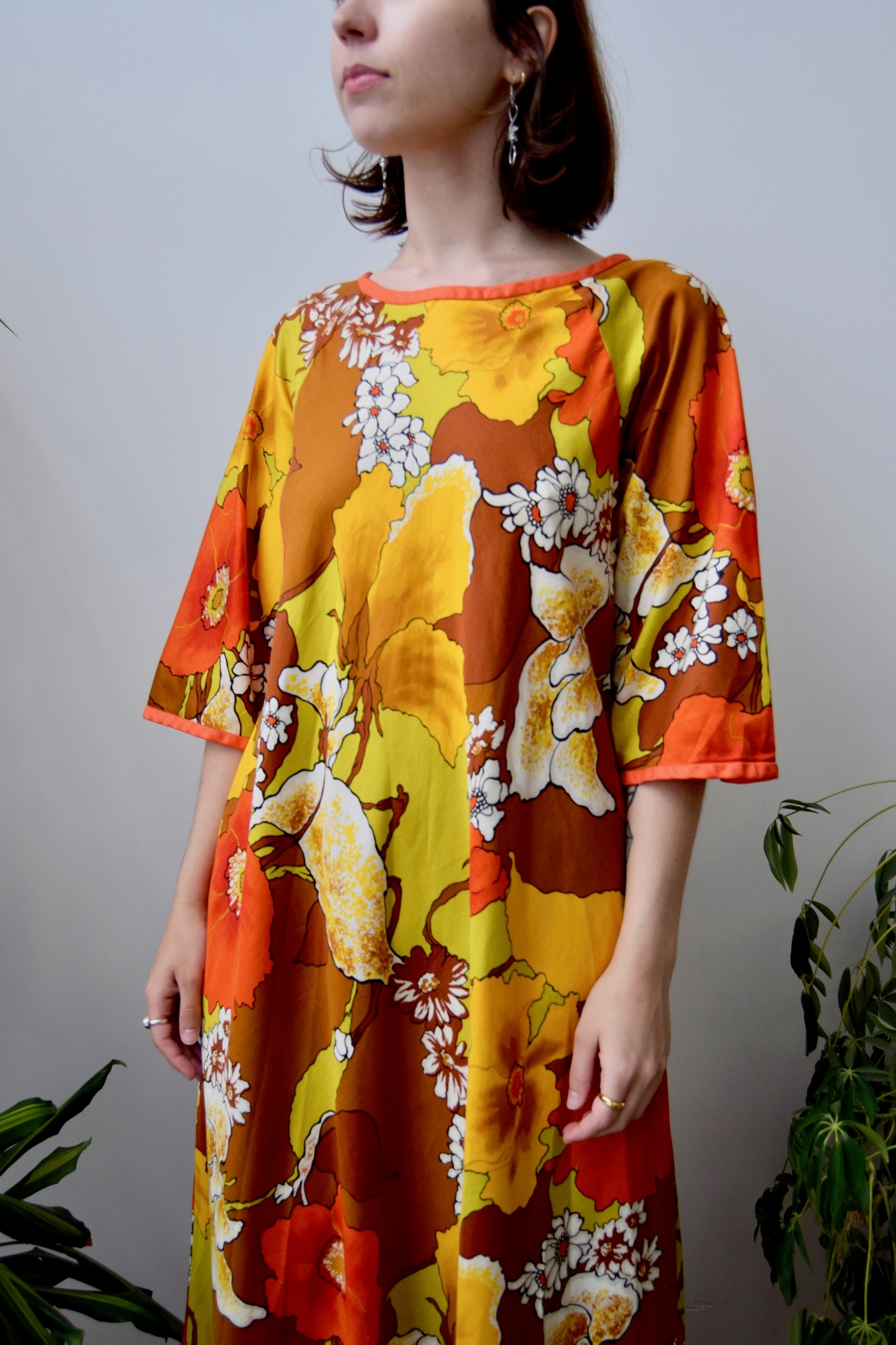 Raglan Sleeve Hawaiian Dress