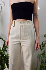 Seventies Cream Cotton Trousers