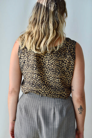 Silk Cheetah Print Tank Top