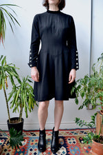 Black Wool Fifties Dress