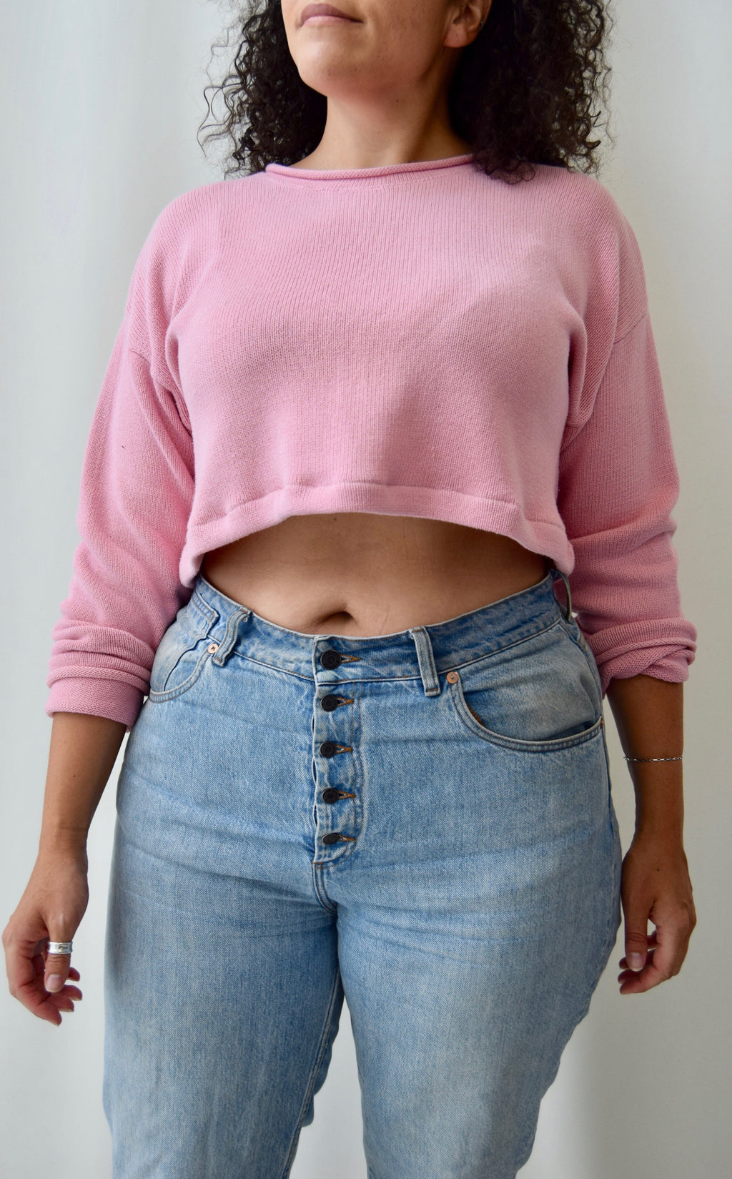 Ballerina Pink Cropped Sweater