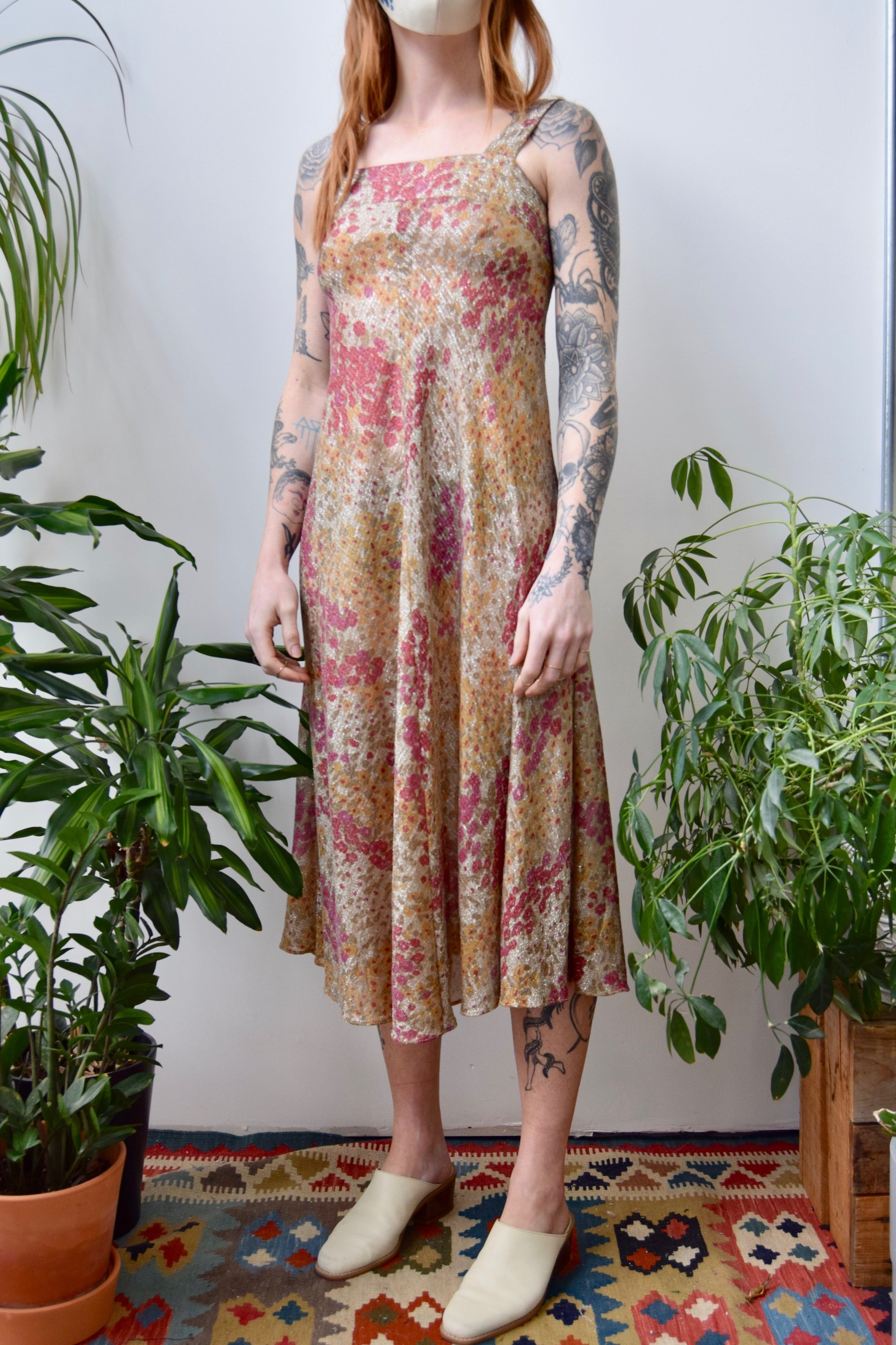 Seventies Muted Tinsel Dress