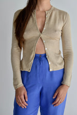 Golden Beige Silk & Cashmere Cardi