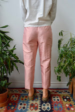 Coral Silk Cigarette Trousers