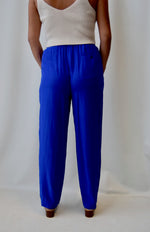 Cobalt Silk Pants