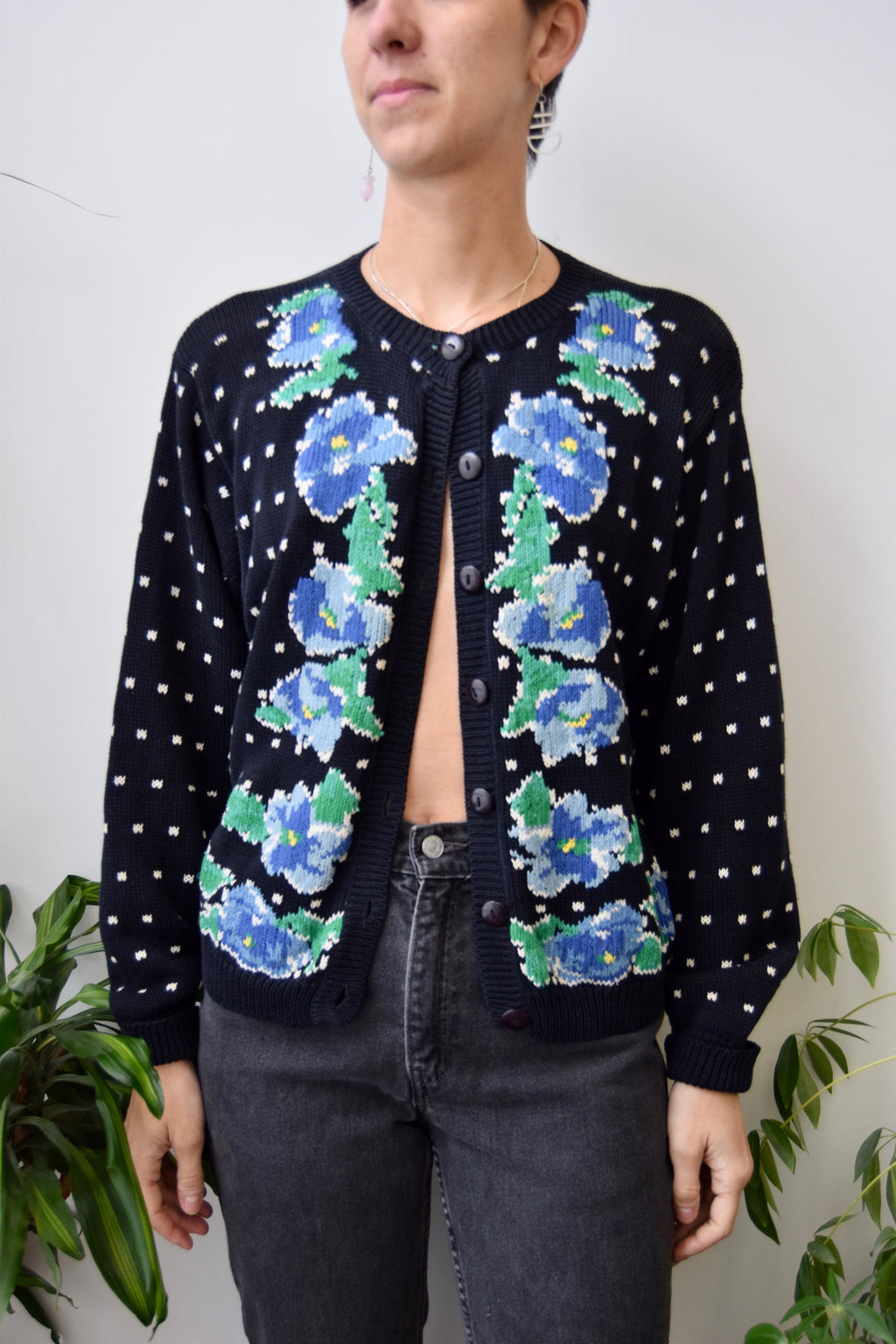 Floral Cardigan Sweater