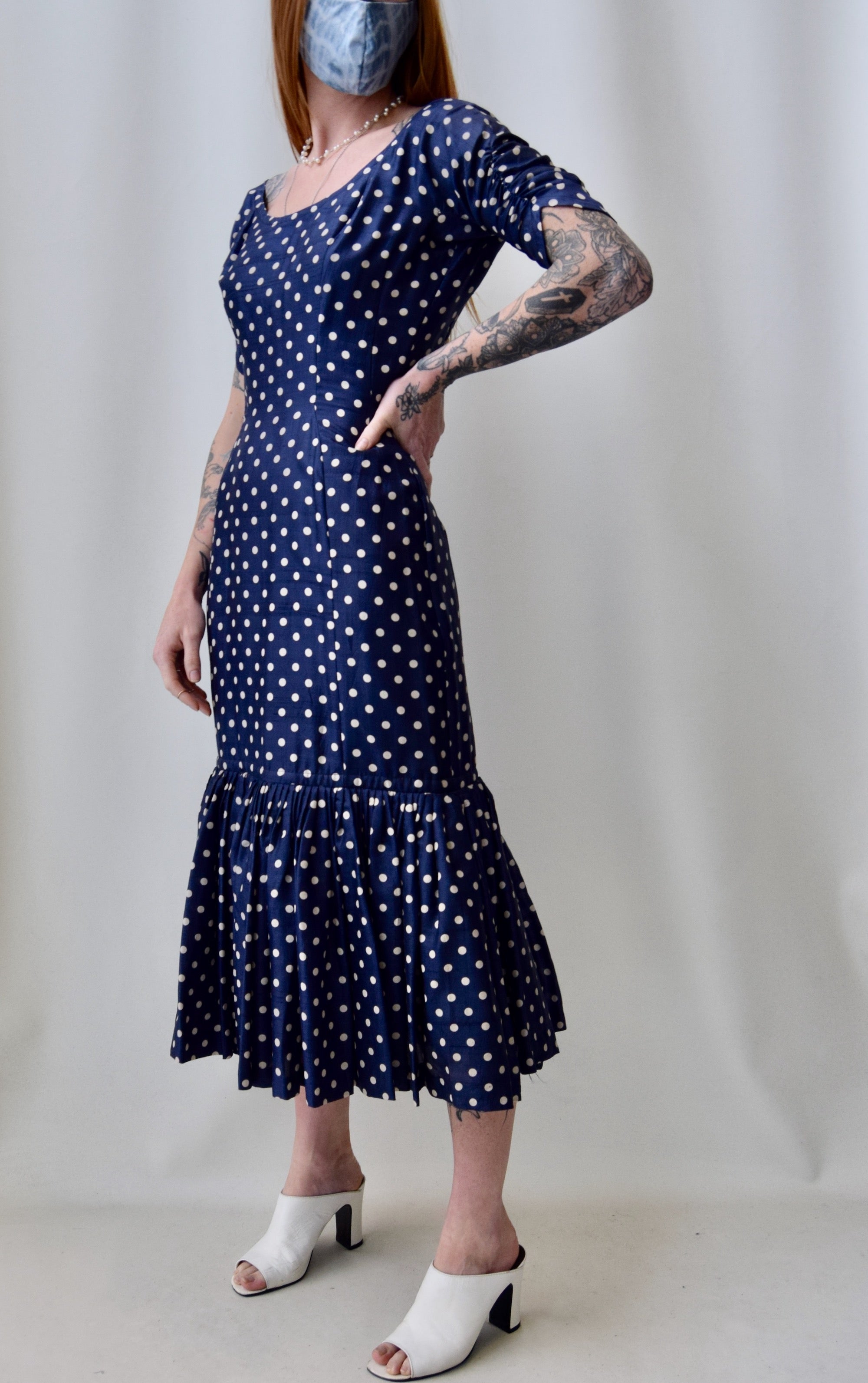 Vintage Silk Polka Dot Dress