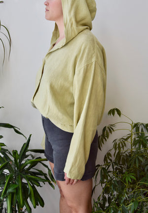 Green Tea Linen Hooded Jacket