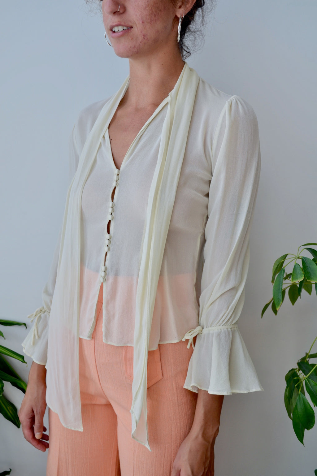 Vintage Sheer Silk Blouse