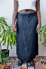 Black Linen Maxi Skirt