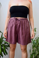 Grape Linen Shorts