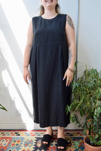 Black Linen Market Dress