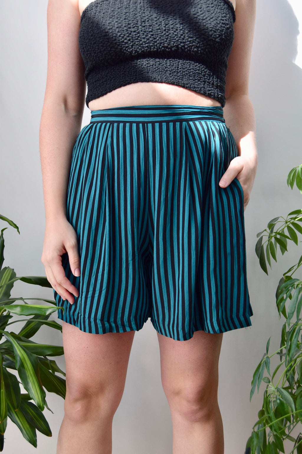 Nineties Emerald Striped Shorts