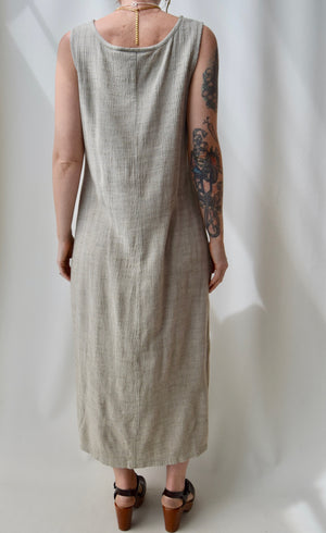 Oat Gauze Cotton Blend Market Dress