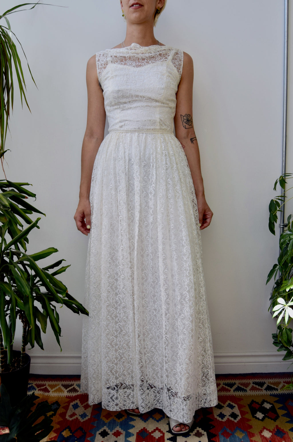 Ivory Lace Vintage Gown