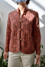 Vintage Dusty Rose Floral Quilted Jacket