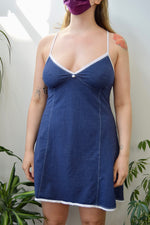 Faux Denim Slip Dress