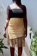 Aughts Suede Fringe Skirt