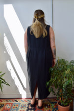 Black Linen Market Dress