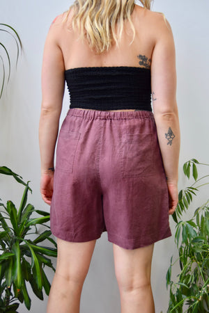 Grape Linen Shorts
