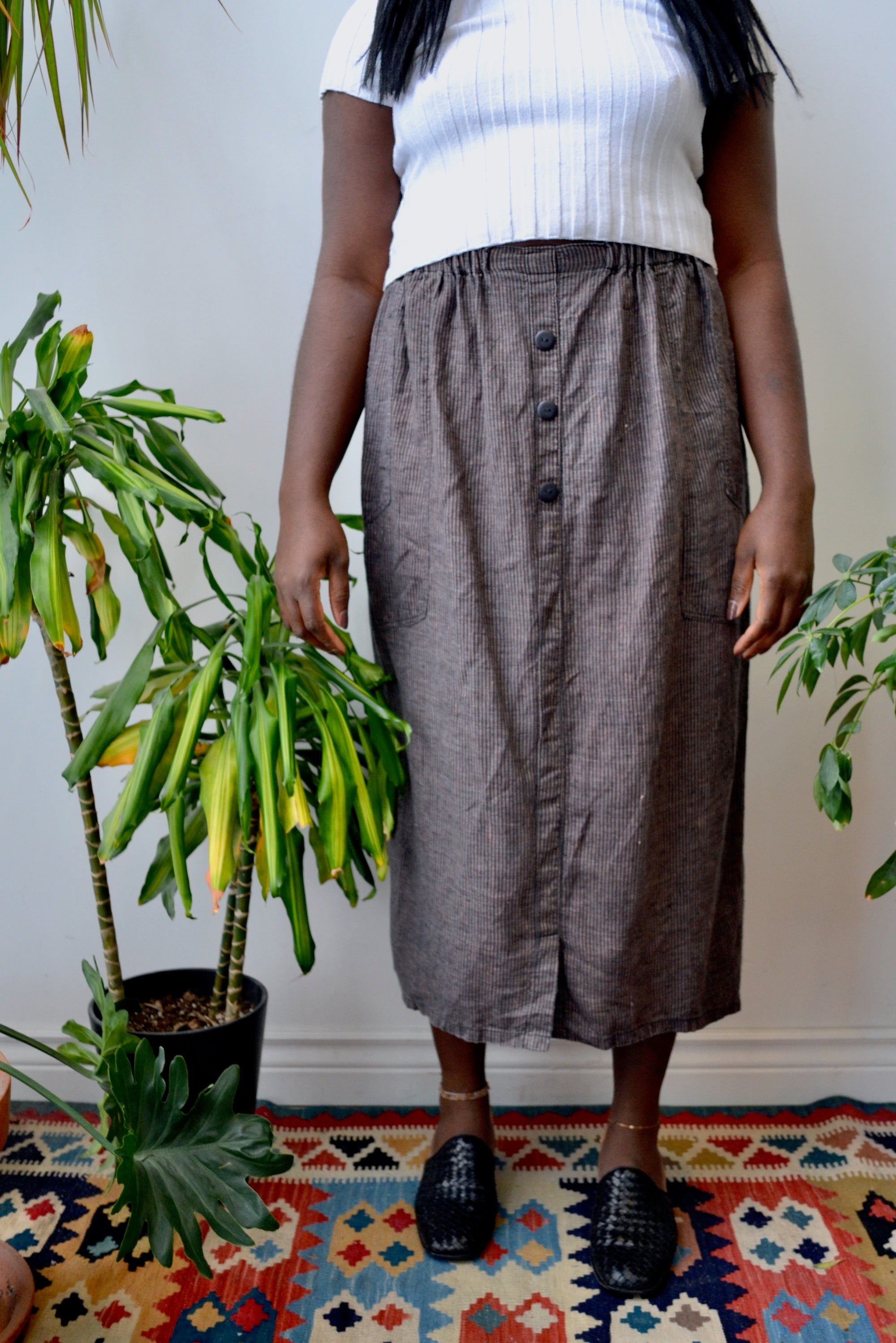 Striped Linen Skirt