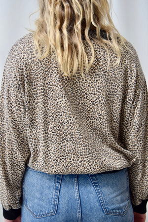 Soft Cropped Cheetah Sweatshirt