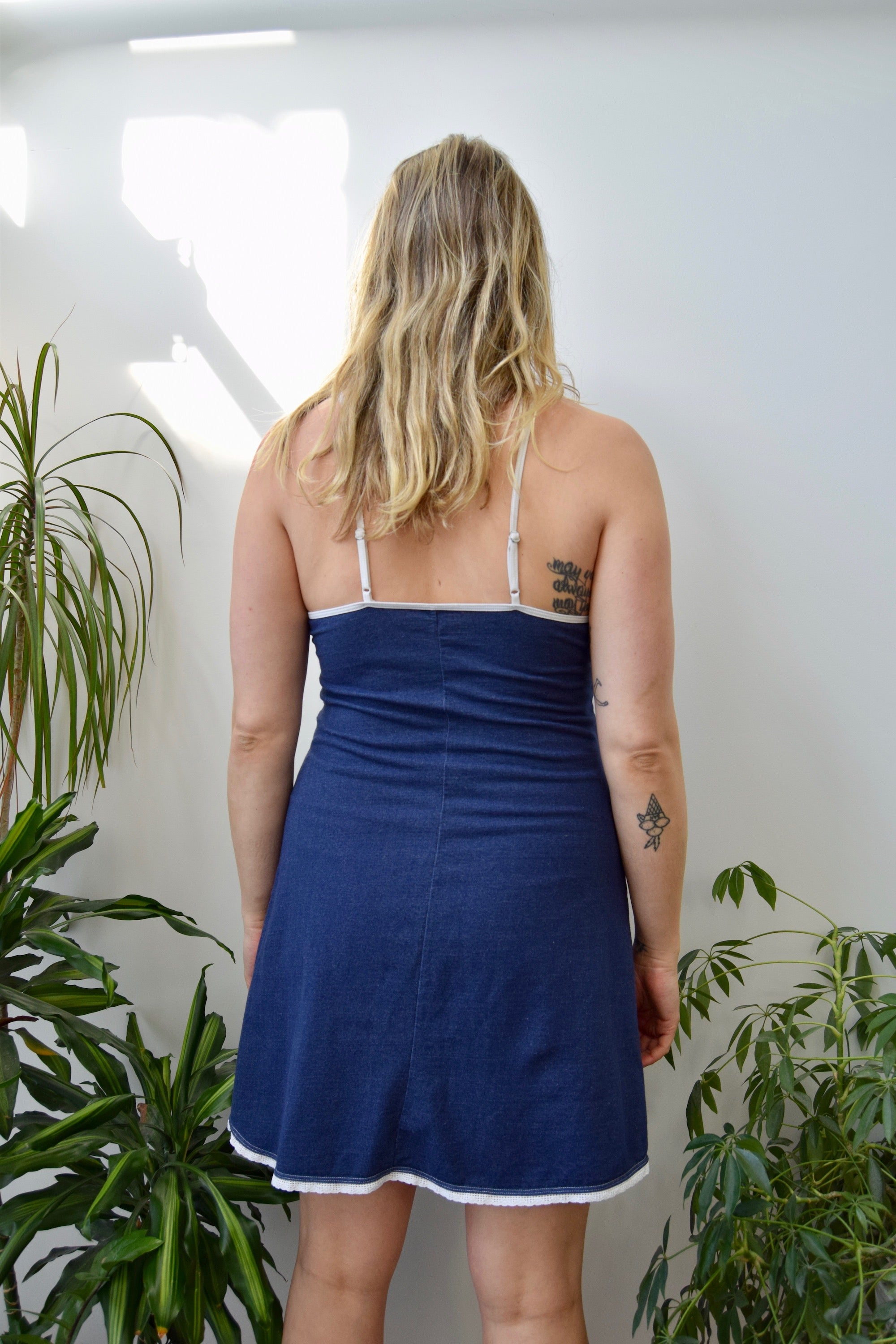 Faux Denim Slip Dress