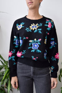 Floral Wool Pullover Sweater