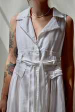 SAND Essential White Linen Dress