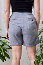 Navy Rayon Knit Trouser Shorts