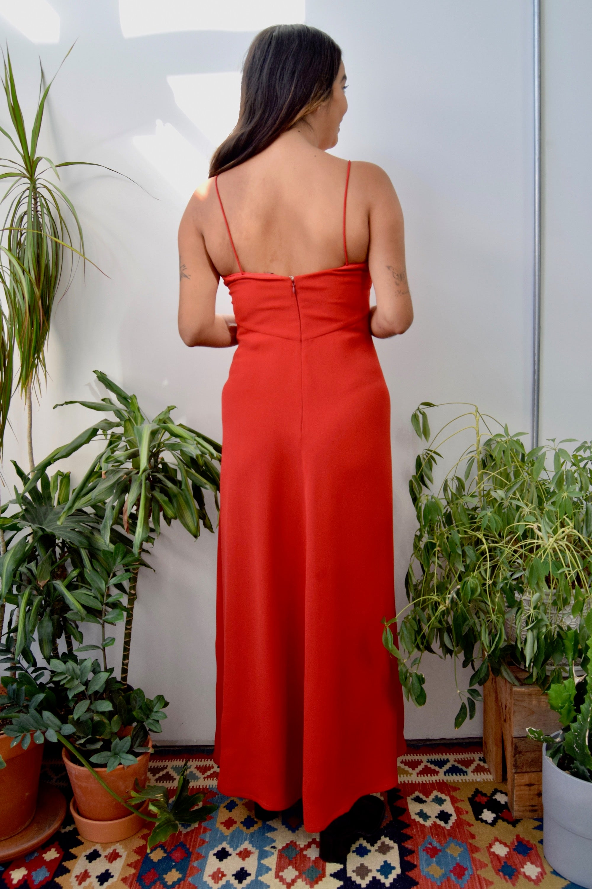 Red Silk Designer Gown