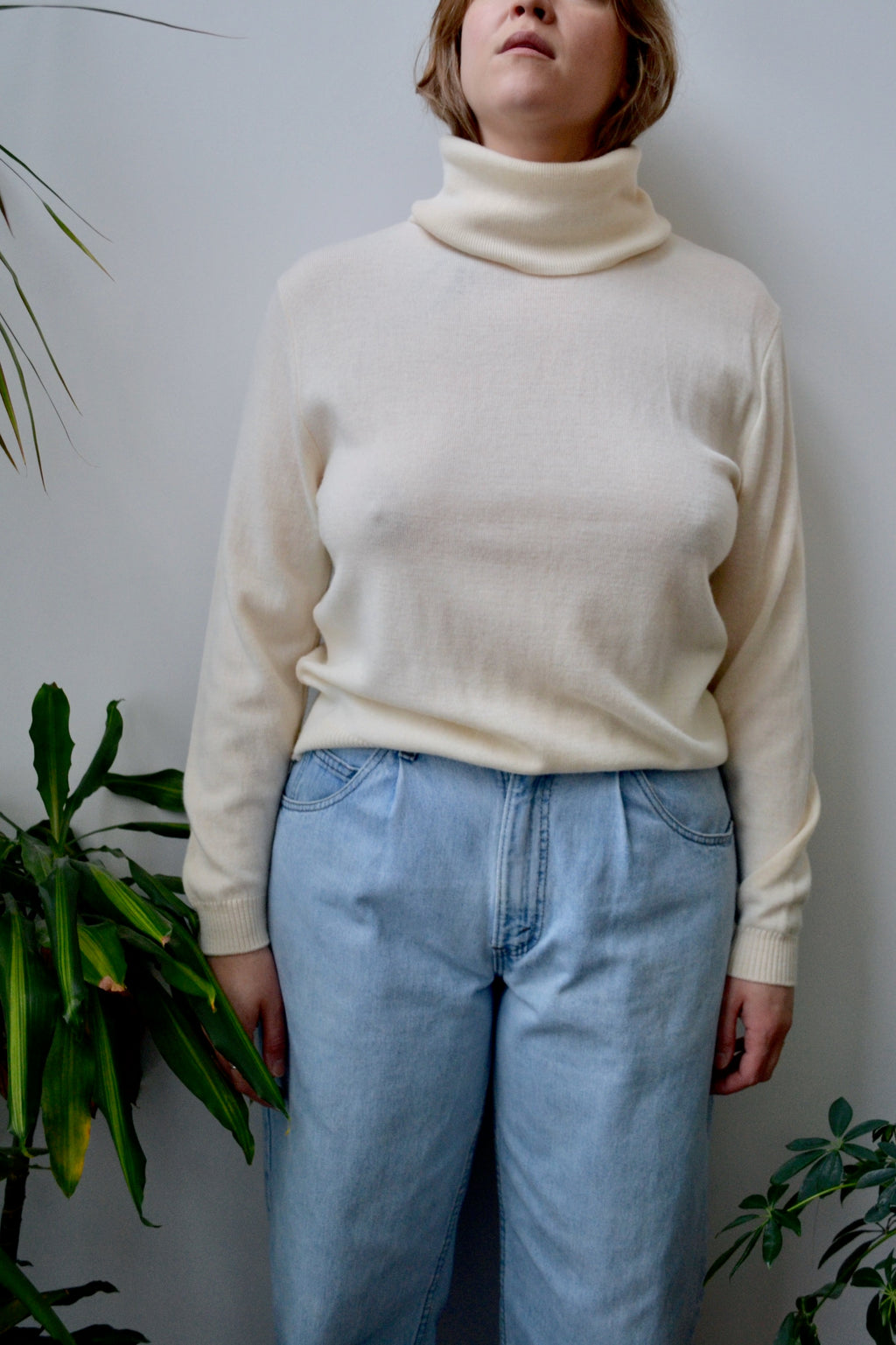 Cream Pendleton Turtleneck