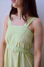 Seventies Key Lime Gingham Dress