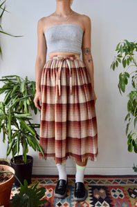 Seventies Plaid Wool Skirt