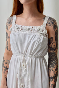 Vintage Embroidered Ruffle Dress