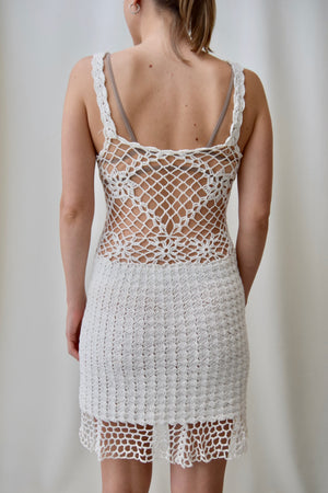 Summer of Love Ivory Crocheted Dress