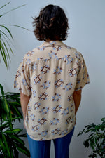 40s/50s Bamboo Print Rayon Marlboro Shirt