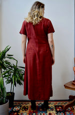 Cranberry Linen Dress