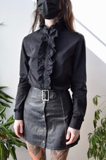 Black Ruffle Blouse