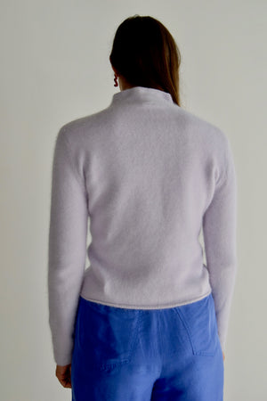 Lavender Angora Mock Neck Sweater