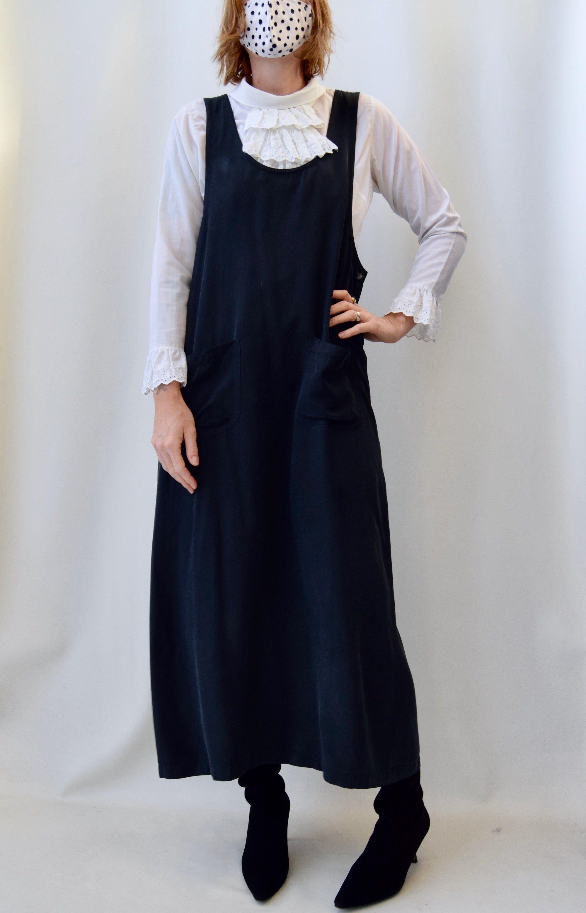 Black Silk Jumper Maxi Dress