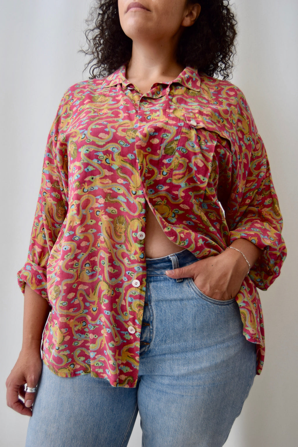 Vintage Sheer Cotton Dragon Top